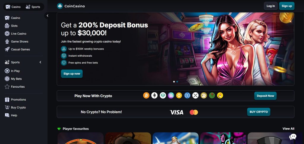 Learn about CoinCasino homepage